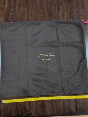 kate spade brown Dust Bag with gold logo and pink drawstring